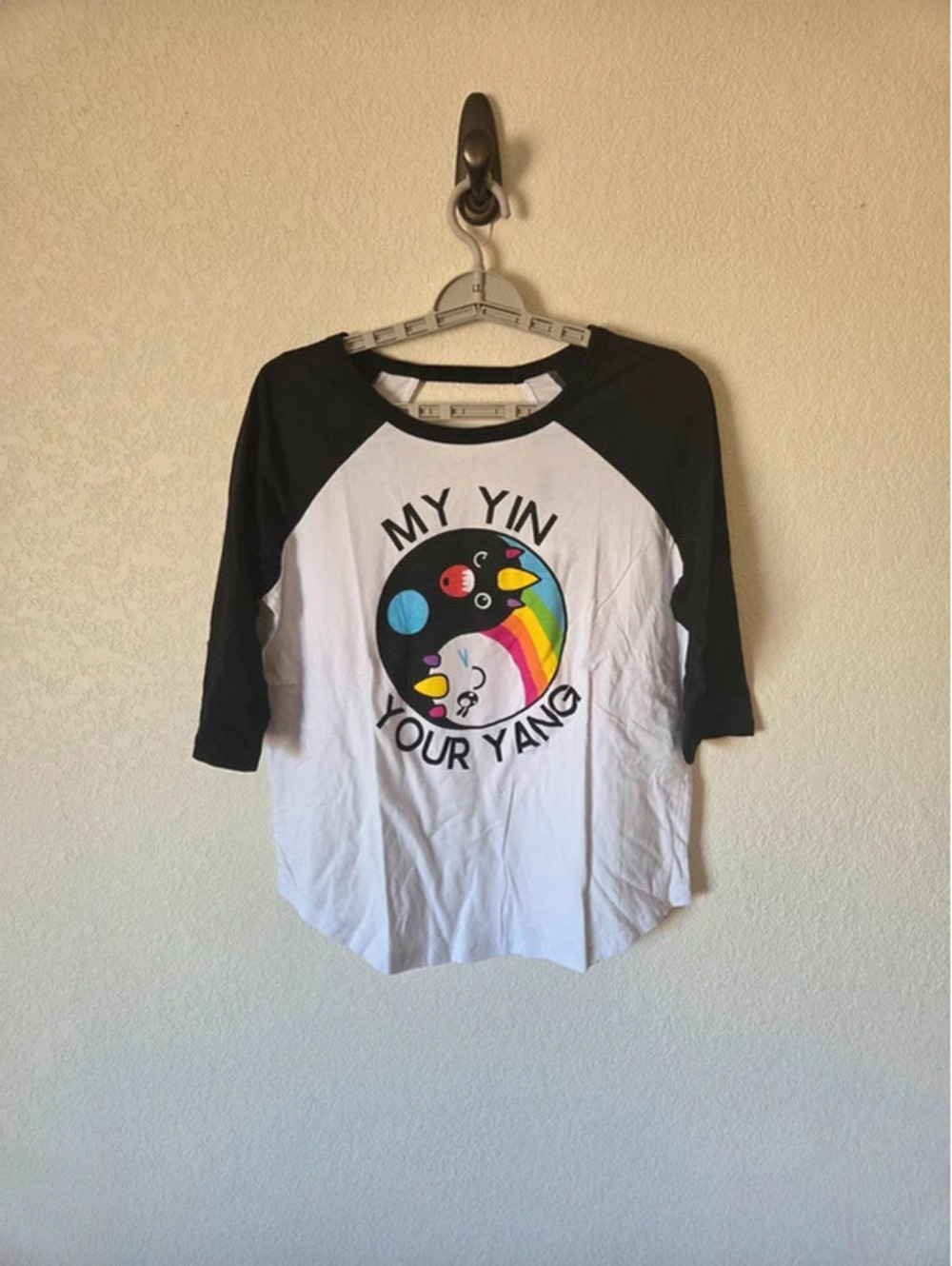 Iron Fist Yin & Yang Raglan Tee Black and White Size S